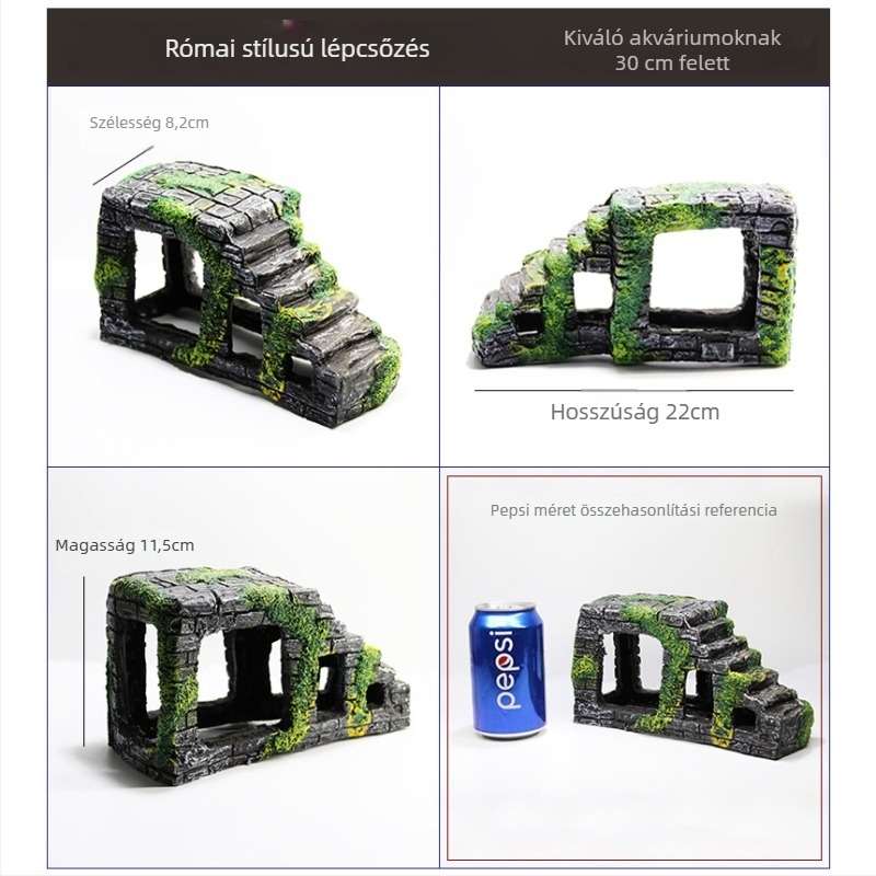 Teknősbéka napozó platform és lebegő sziget – gyanta alapú tájépítéshez használt kőzet, akvárium, száraz táj, térérzékelés javítása