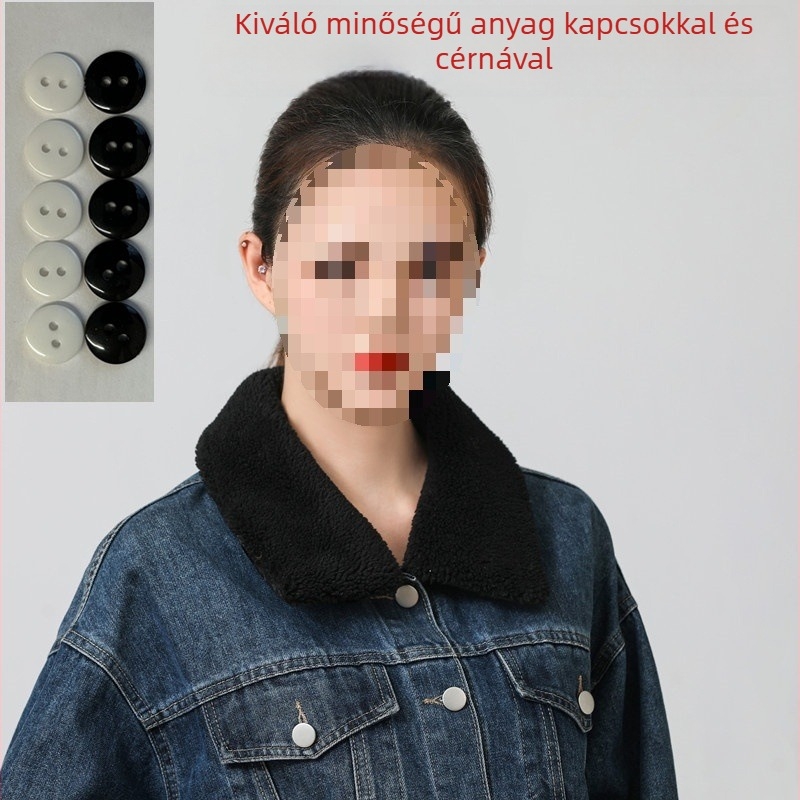 Leválasztható báránybőr gallér kabátokhoz – univerzális illeszkedés, álló dizájn anti-szennyező, dzsekihez, 2025 tavasz