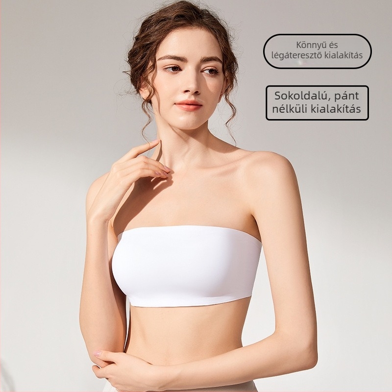 Váll nélküli, seamless melltartó, gyűrődés- és tapadásmentes kényelem — Ice Silk/Nylon, teljes kosár, vékony formázott kosár, nyár 2024