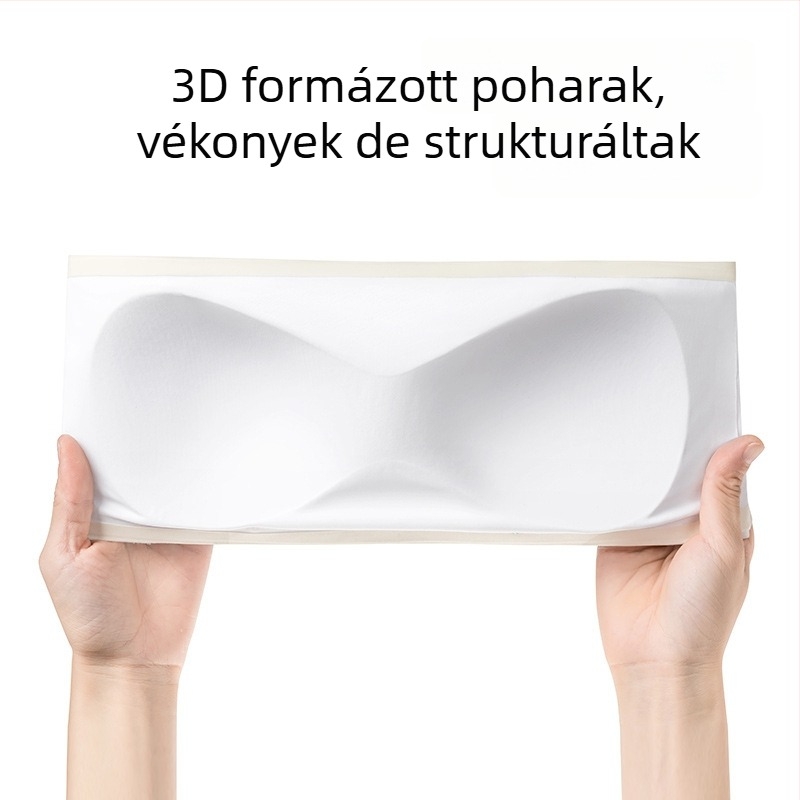 Váll nélküli, seamless melltartó, gyűrődés- és tapadásmentes kényelem — Ice Silk/Nylon, teljes kosár, vékony formázott kosár, nyár 2024