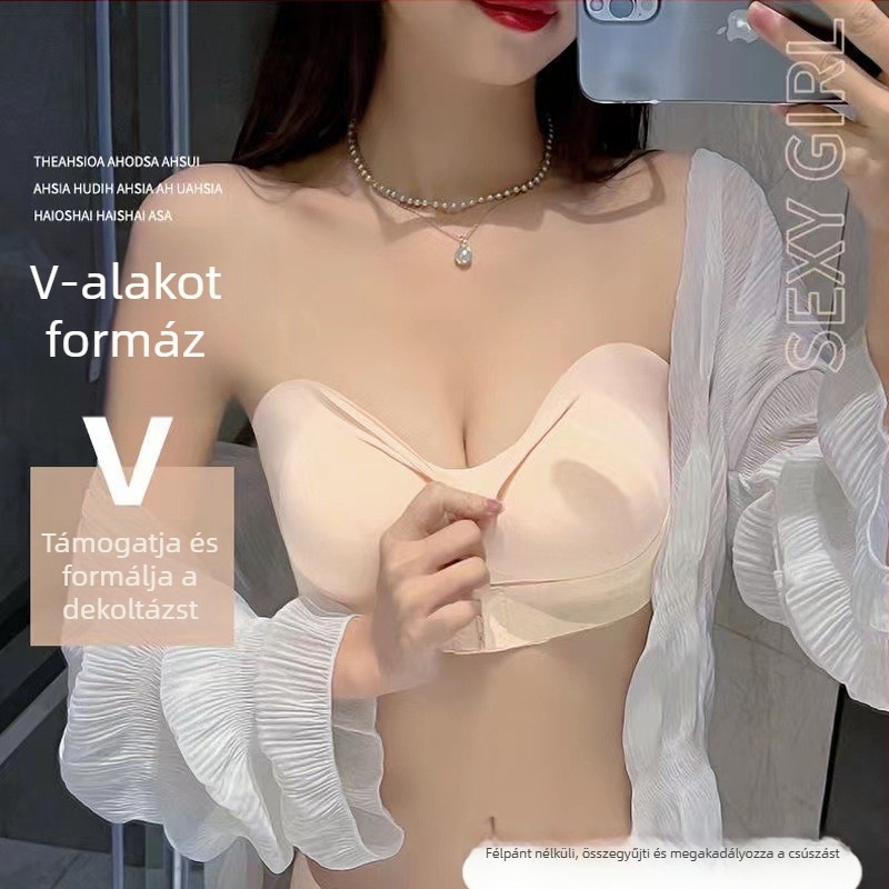 Csőtop melltartó nélkül, 3/4 kosár, közepes kosárforma, Ice Silk nylon anyag