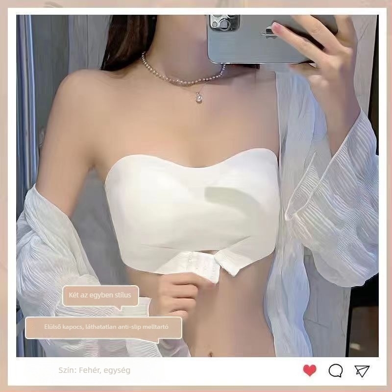 Csőtop melltartó nélkül, 3/4 kosár, közepes kosárforma, Ice Silk nylon anyag