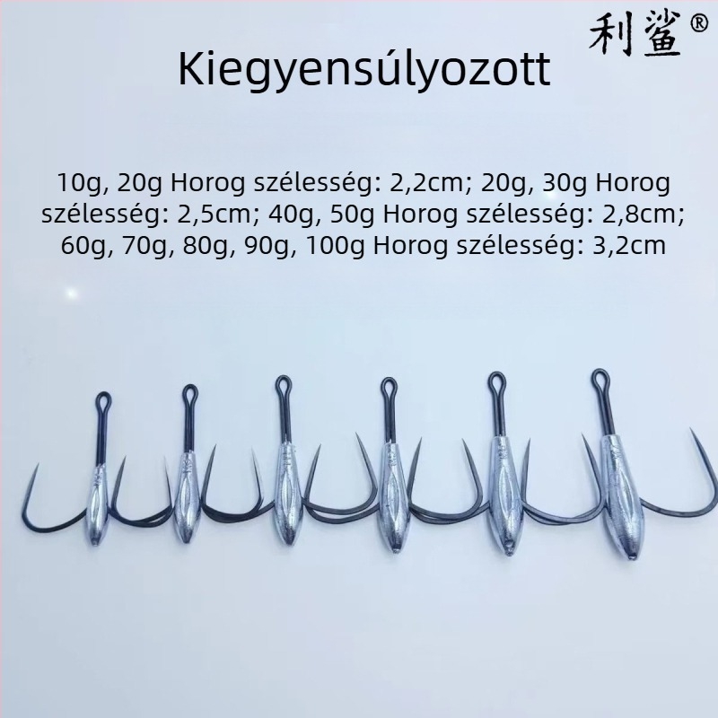 Sharp Shark horgonyhorog, barbless, pengével és két tüskével, 14-es méret