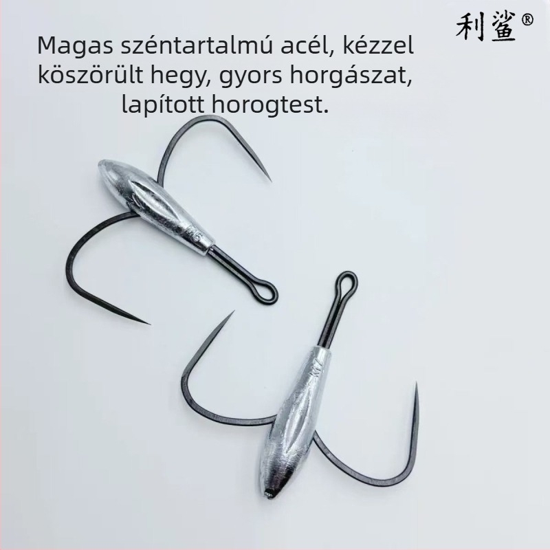 Sharp Shark horgonyhorog, barbless, pengével és két tüskével, 14-es méret