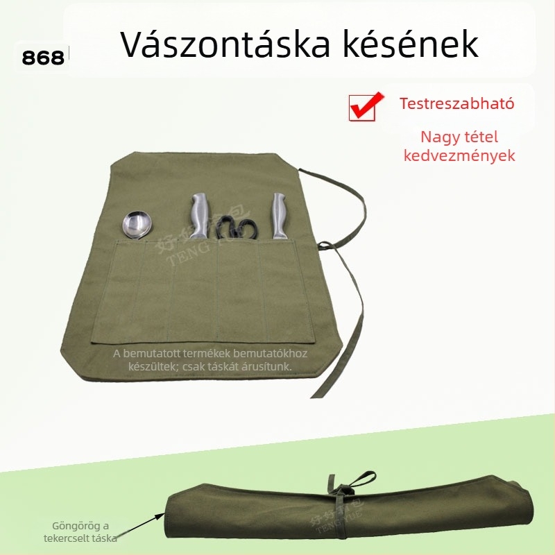Vászon kés tároló táska, 868 modell, kézitáska stílus, többfunkciós, utazáshoz