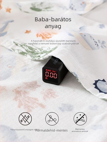 Újszülött hálózsák – boríték stílusú, géz anyag, bambusz pamut bélés, nyár, rajzolt minta