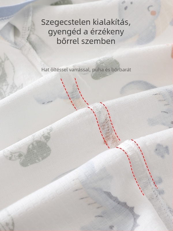 Újszülött hálózsák – boríték stílusú, géz anyag, bambusz pamut bélés, nyár, rajzolt minta