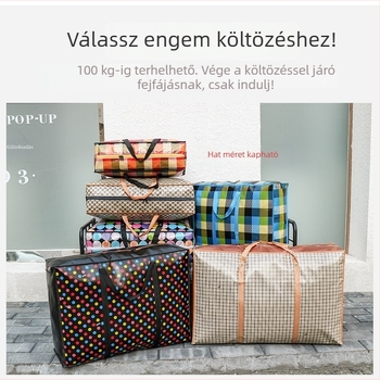 Laminált nem szövött anyagú költöztető táska, nagy kapacitású, vízálló poggyász-tároló és paplan tároló