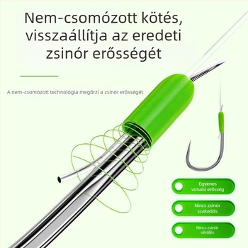 Kötés nélküli nagyhalas horogkészlet kettős horoggal, előre kötött damillal és védő vezetővel tóparti horgászathoz