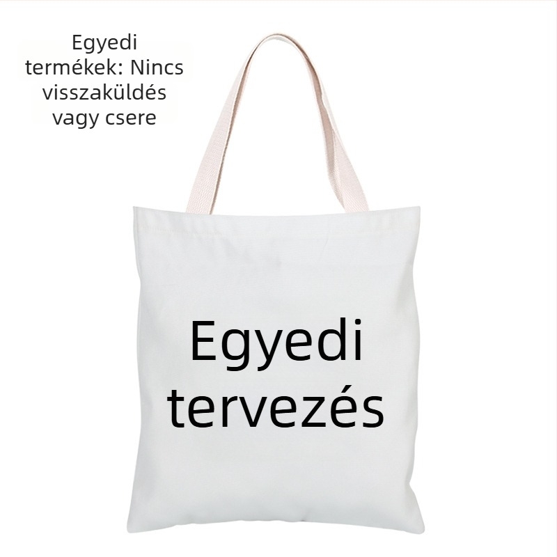 Vászon válltáska közepes méretű bucket-stílusú, cipzárral, mindennapi használatra