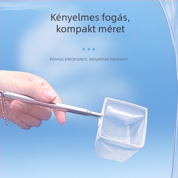 Rozsdamentes acélból készült teleszkópos akváriumi háló, sűrű hálóval, halak és teknősök számára