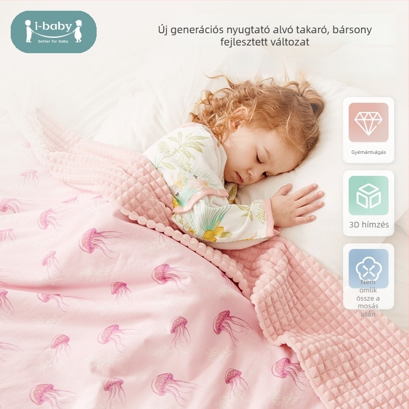 Ibaby velúr gyerekeknek pléd – 100–200 g, 1–12 éveseknek, négy évszakos
