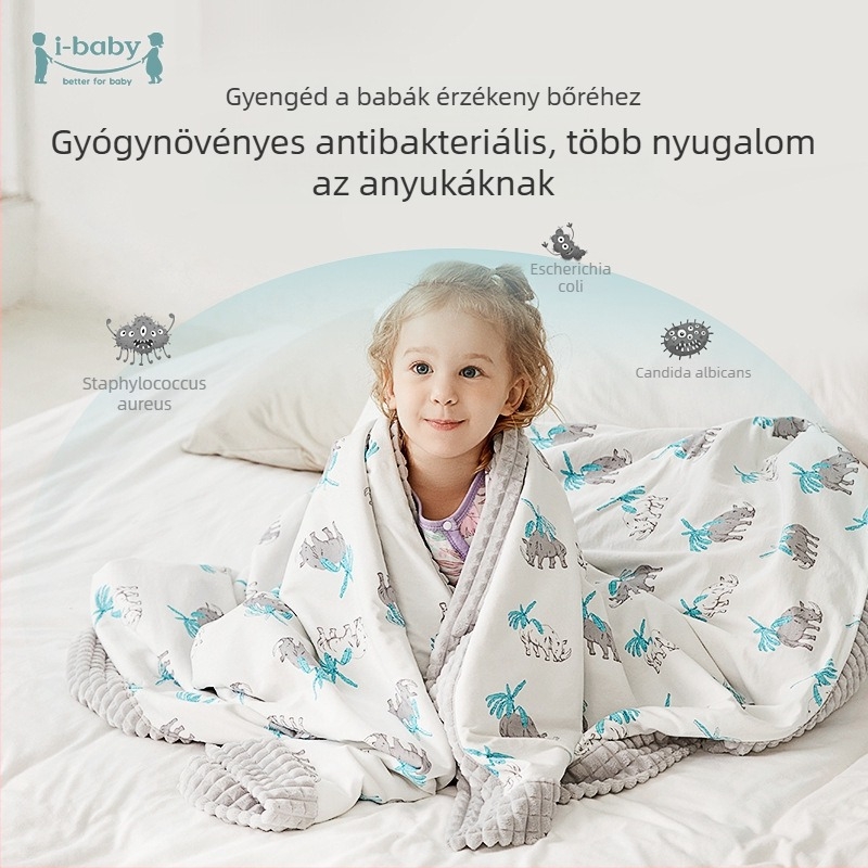 Ibaby velúr gyerekeknek pléd – 100–200 g, 1–12 éveseknek, négy évszakos