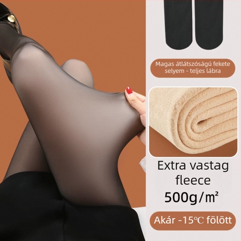 Plusz méretű szürke magas derekú thermal leggings nőknek, őszi–téli külső viseletre, vastag és meleg