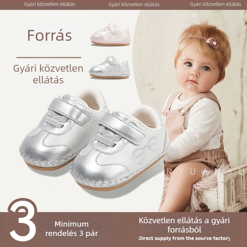 Uniszex babacipő puha talppal, 0–12 hónapos korosztály, alacsony felső rész, Velcro-zár, légáteresztő, csúszásmentes, tavasz–ősz