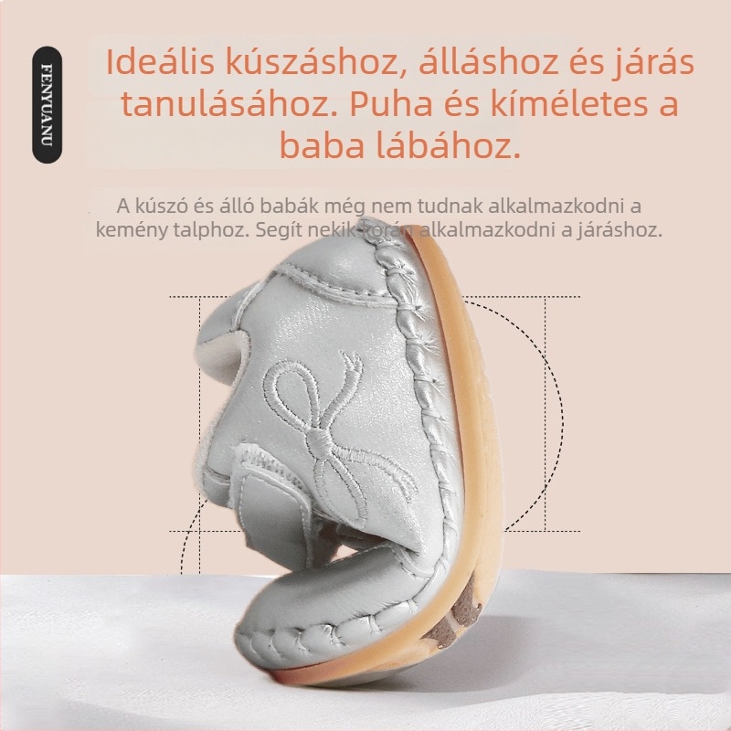 Uniszex babacipő puha talppal, 0–12 hónapos korosztály, alacsony felső rész, Velcro-zár, légáteresztő, csúszásmentes, tavasz–ősz