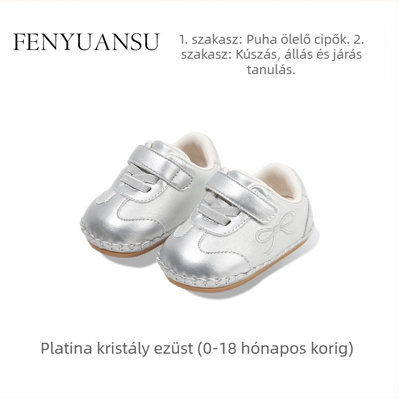 Uniszex babacipő puha talppal, 0–12 hónapos korosztály, alacsony felső rész, Velcro-zár, légáteresztő, csúszásmentes, tavasz–ősz