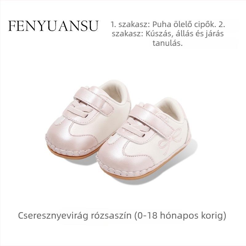 Uniszex babacipő puha talppal, 0–12 hónapos korosztály, alacsony felső rész, Velcro-zár, légáteresztő, csúszásmentes, tavasz–ősz