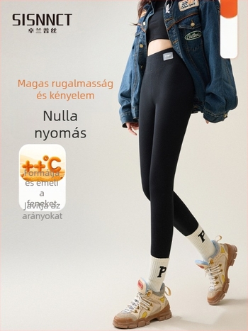 Női báránygyapjú béléses leggings, 2025-ös új modell, magas derék, haskontroll, karcsúsító hatás, őszi–téli meleg nadrág külső viseletre