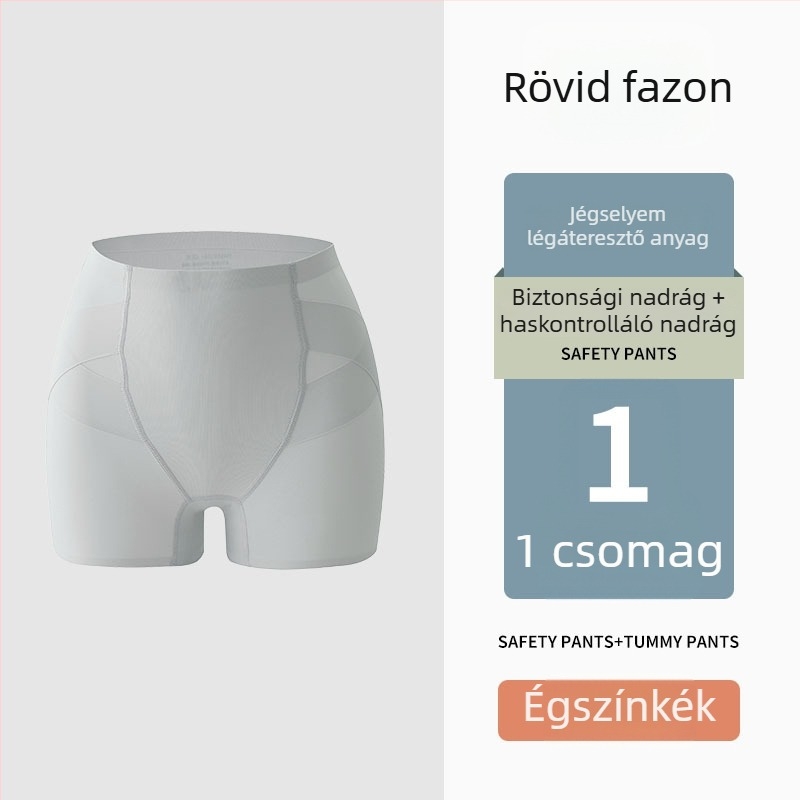 Női nylon háromnegyedes hosszúságú varrás nélküli biztonsági rövidnadrág, fenékemelés funkcióval, 2 az 1-ben