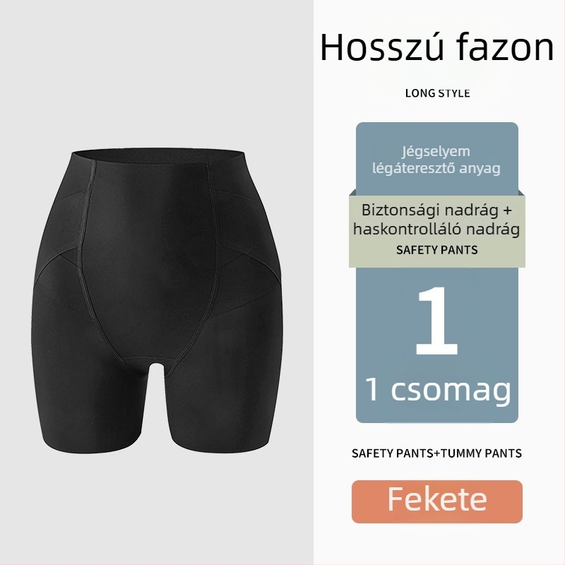 Női nylon háromnegyedes hosszúságú varrás nélküli biztonsági rövidnadrág, fenékemelés funkcióval, 2 az 1-ben