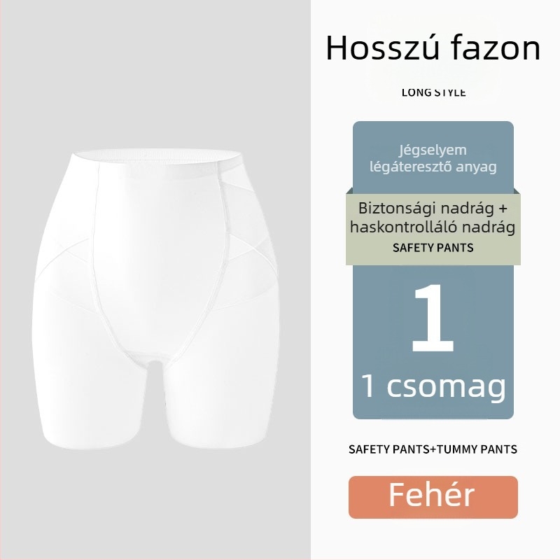 Női nylon háromnegyedes hosszúságú varrás nélküli biztonsági rövidnadrág, fenékemelés funkcióval, 2 az 1-ben