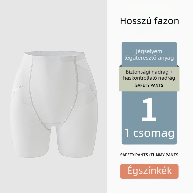 Női nylon háromnegyedes hosszúságú varrás nélküli biztonsági rövidnadrág, fenékemelés funkcióval, 2 az 1-ben