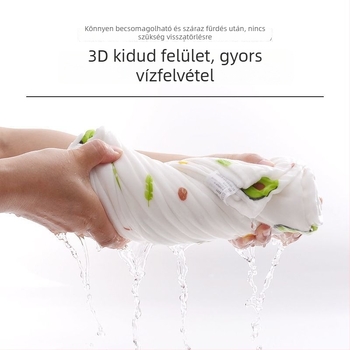 Hatrétegű 100% pamut géz baba fürdető törölköző, állat mintával, rendkívül nedvszívó és puha, újszülötteknek (0–12 hónap)