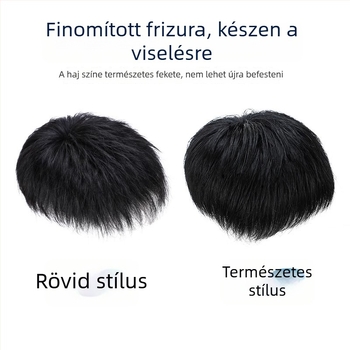 Férfi rövid hajú paróka, valódi emberi haj, modell 1618, mechanikus feldolgozás