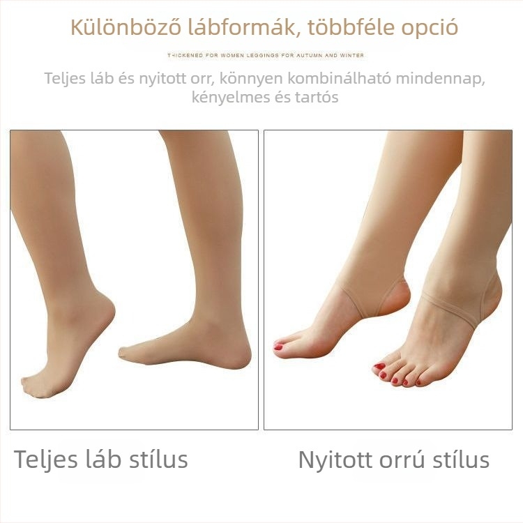 Plusz méretű női leggings őszi–téli szezonra, fleece-béléssel, vastag, magas derekú, testszínű