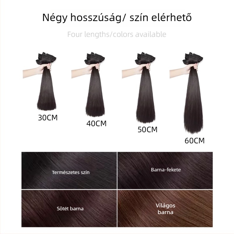 Paróka darab — teljesen kézzel készített, egyenes haj, modell QY-20, hőálló rostok
