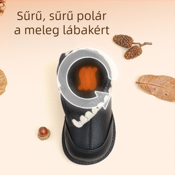 Inbemini gyerek téli csizma, fleece bélés, csúszásmentes gumitalp, oldalsó cipzár, alacsony szár