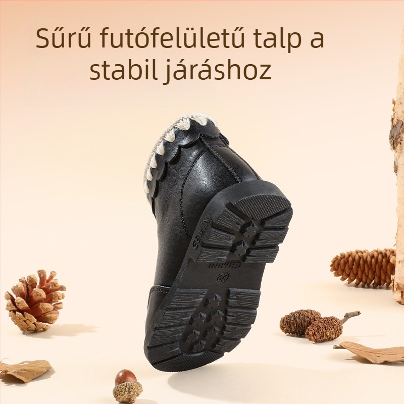 Inbemini gyerek téli csizma, fleece bélés, csúszásmentes gumitalp, oldalsó cipzár, alacsony szár