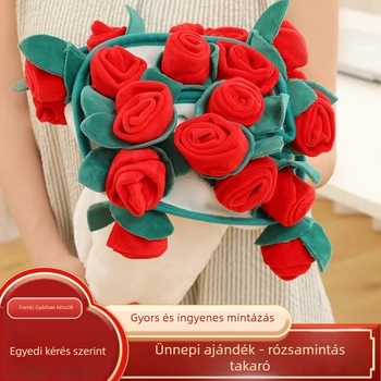 Rózsamintás flanel takaró | Minden évszakra, 300–500 g poliészter, Flanel takaró, Stílus: Új kínai stílus