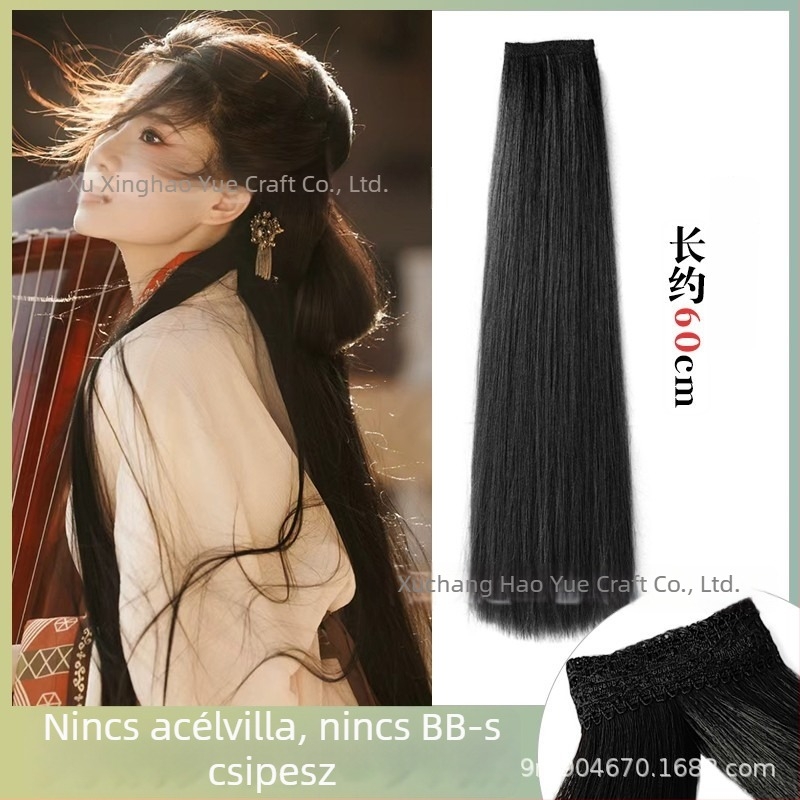 Hanfu paróka, egy darab, egyenes haj, antik jellegű ruhastílus, hőálló rostok, nem alkalmas forró festésre