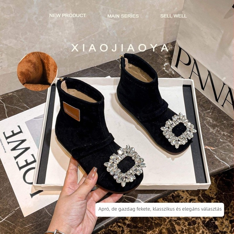 Téli csizmák kislányoknak, 1–3 évesek, felső része szintetikus bőr, talpa szintetikus gumiból, minimalist stílus