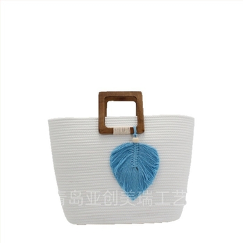 Pamutból készült kötött tote táska, nyitott felső, téglalap alakú, fiatalos campus stílus, belső cipzáras zseb