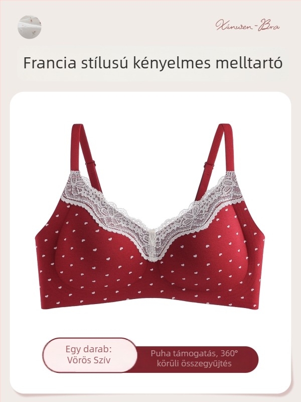 Sima csipkés virágmintás melltartó szett, kosár 3/4, tiszta pamut anyag, bélés elasztikával, emelés és gyűjtés, hátul három sor kampó, rögzített dupla pántok