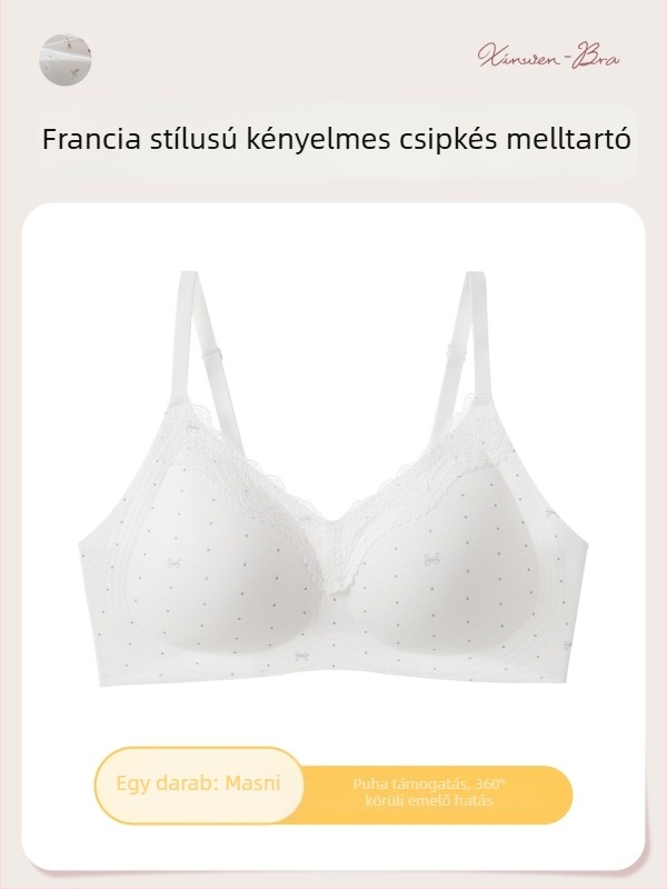 Sima csipkés virágmintás melltartó szett, kosár 3/4, tiszta pamut anyag, bélés elasztikával, emelés és gyűjtés, hátul három sor kampó, rögzített dupla pántok