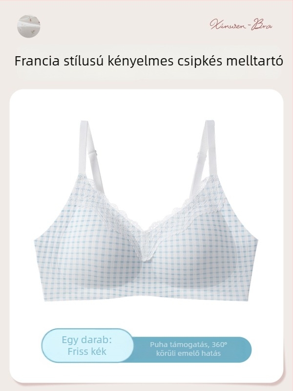 Sima csipkés virágmintás melltartó szett, kosár 3/4, tiszta pamut anyag, bélés elasztikával, emelés és gyűjtés, hátul három sor kampó, rögzített dupla pántok