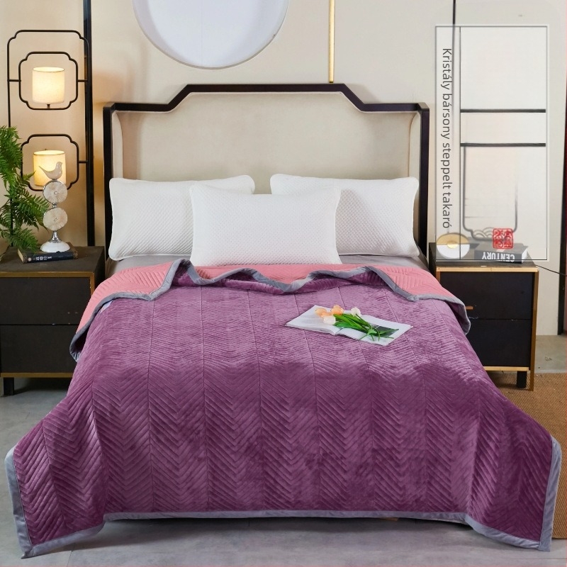 Kristályos velúr pléd poliészter töltettel, gépben mosható, vastag, többfunkciós csúszásmentes tatami quilt