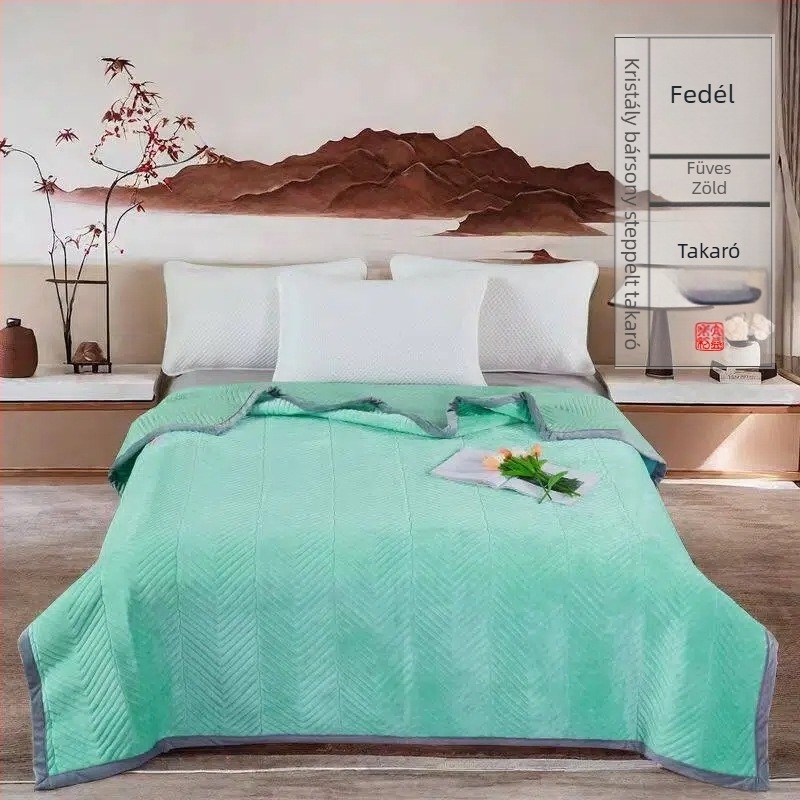 Kristályos velúr pléd poliészter töltettel, gépben mosható, vastag, többfunkciós csúszásmentes tatami quilt