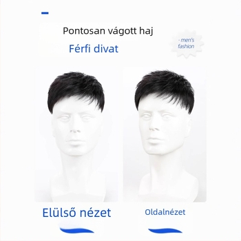 Férfi paróka, valódi emberi haj, festhető, új fejlesztésű modell.