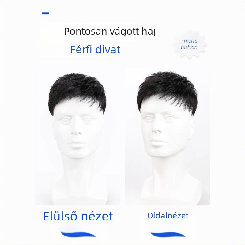 Férfi paróka, valódi emberi haj, festhető, új fejlesztésű modell.