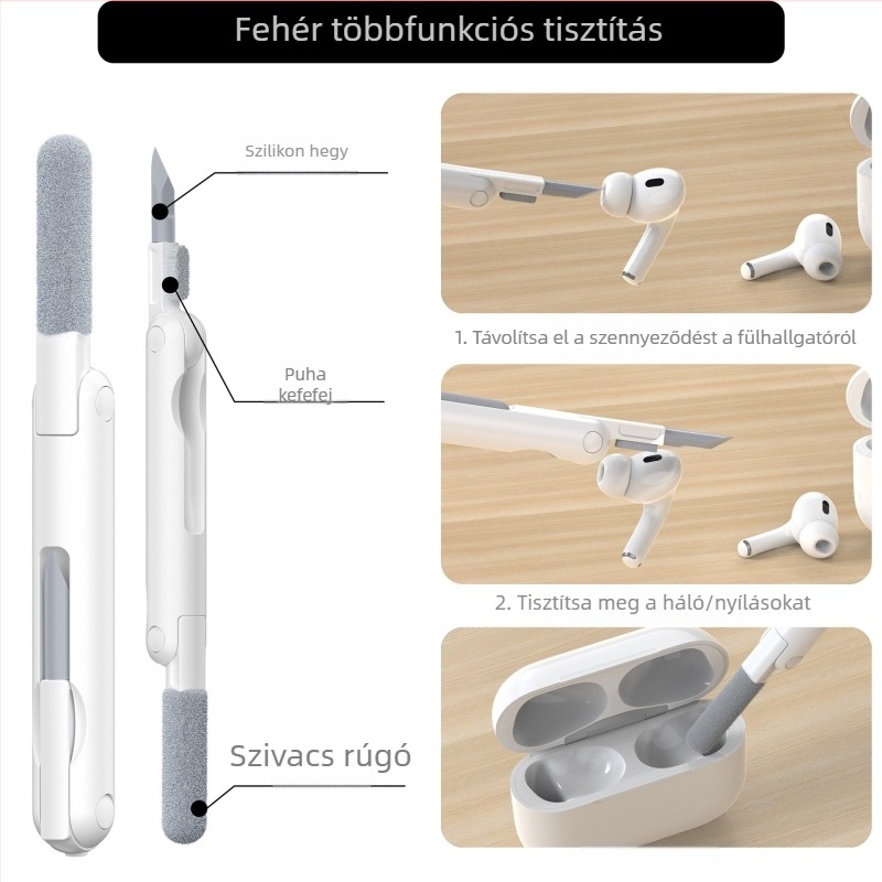 Bluetooth fülhallgató tisztító készlet (készlet) — Általános célú tisztítás, műanyag kivitel