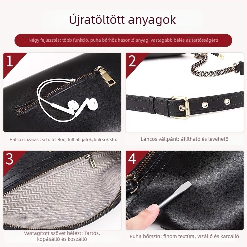 Valódi bőr oldaltáska keresztpánttal, kettős marhabőrből, cipzáras zárás, belső cipzáras zseb, poliészter bélés