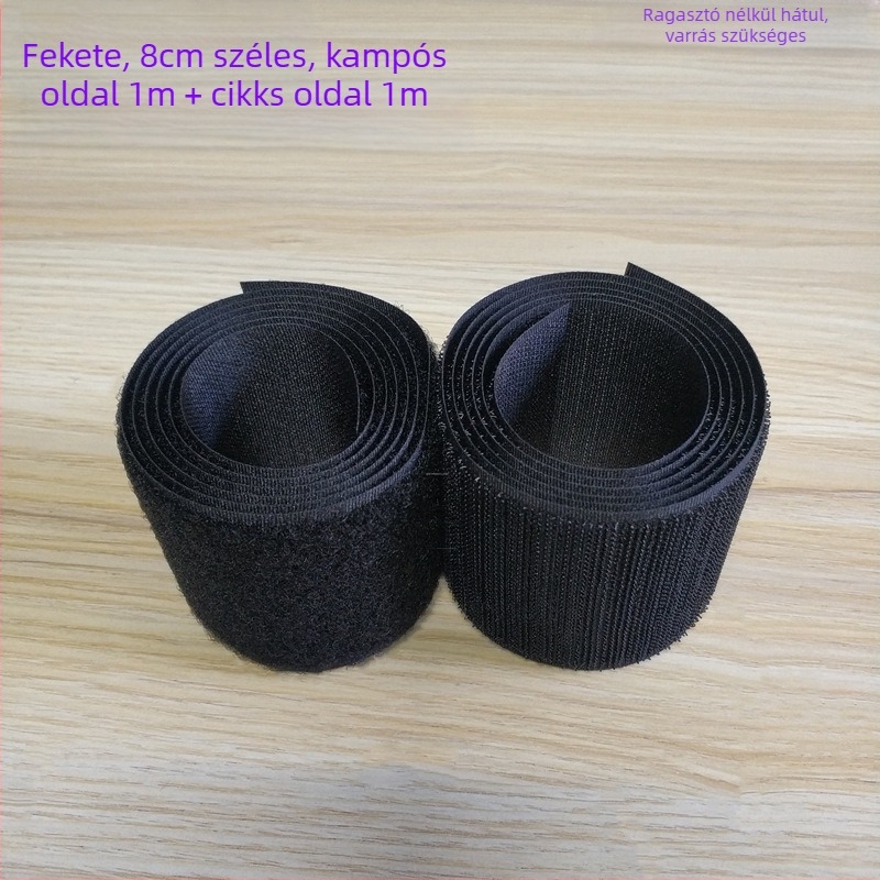 Velcro szalag varráshoz ruhákhoz, lábbelikhez és sapkákhoz; 50% nylon + 50% poliészter.