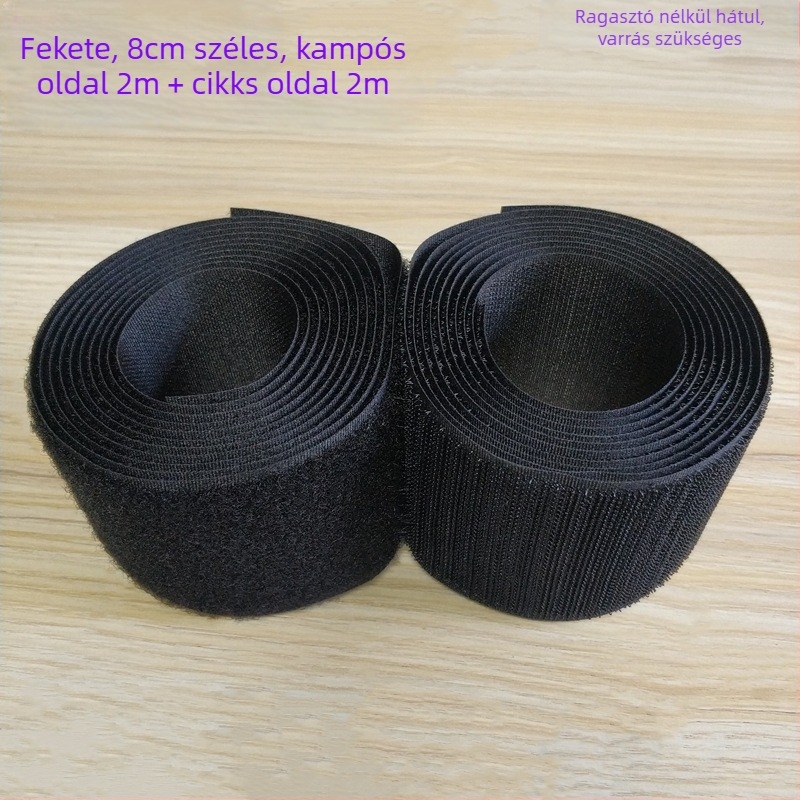 Velcro szalag varráshoz ruhákhoz, lábbelikhez és sapkákhoz; 50% nylon + 50% poliészter.