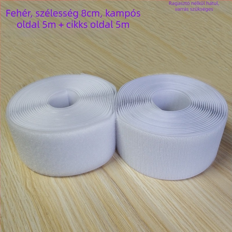 Velcro szalag varráshoz ruhákhoz, lábbelikhez és sapkákhoz; 50% nylon + 50% poliészter.