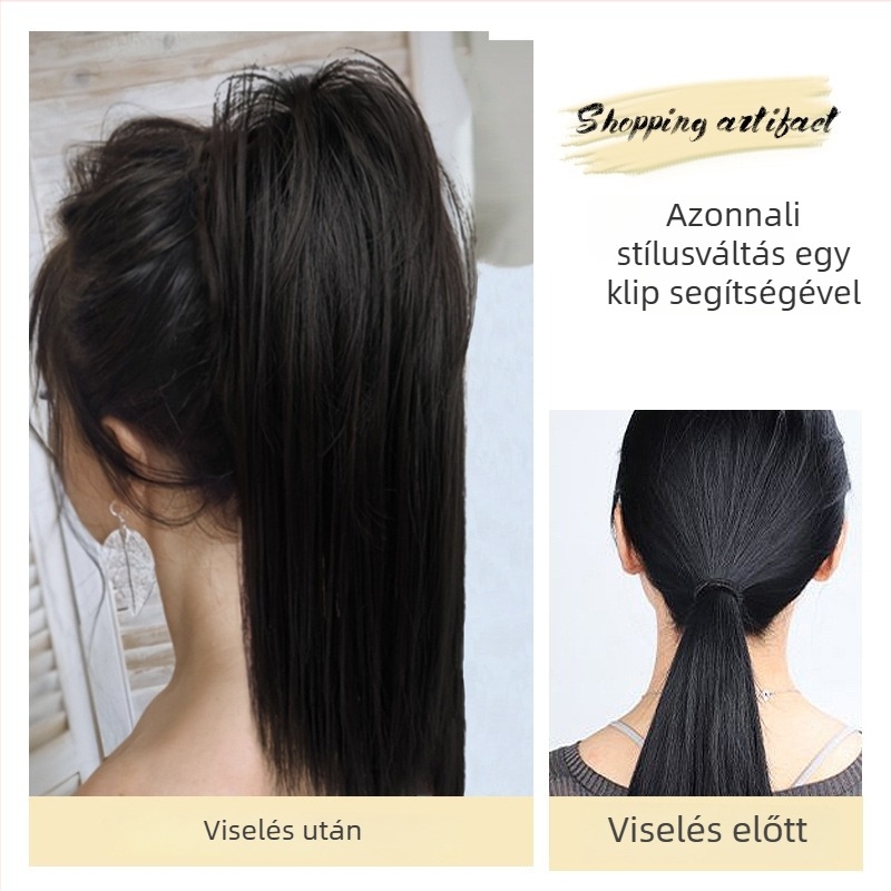 Louise Beauty Clip-In paróka, vízesés mintázatú magas lófarok, hőálló rostok